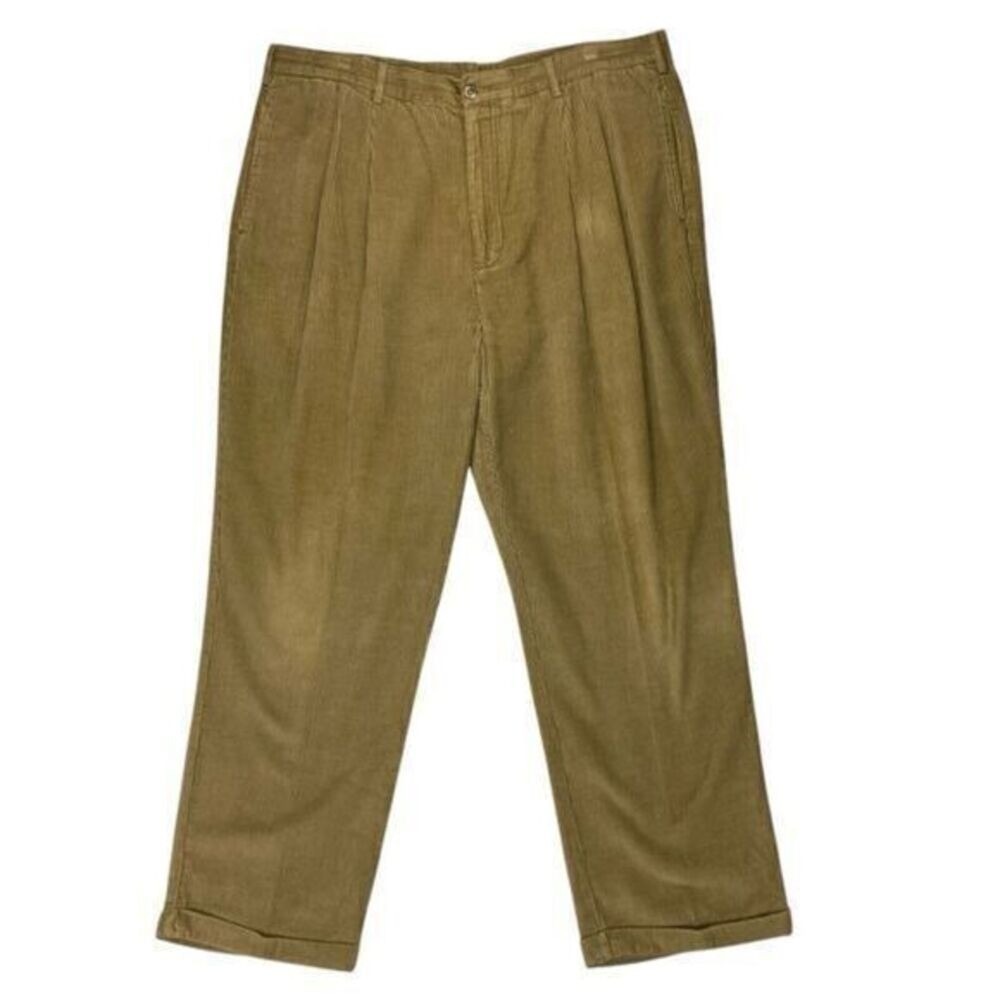 Alexander Julian Vtg Corduroy Pants Mens 40x30 Brown Classic Pleated Workwear